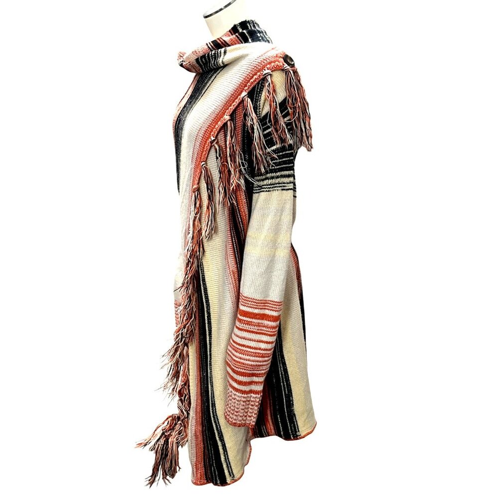 CCC Open Front Sweater Loose Fringe Long Wrap Knitted Cardigan Long Sleeve SZ XL - Picture 2 of 8
